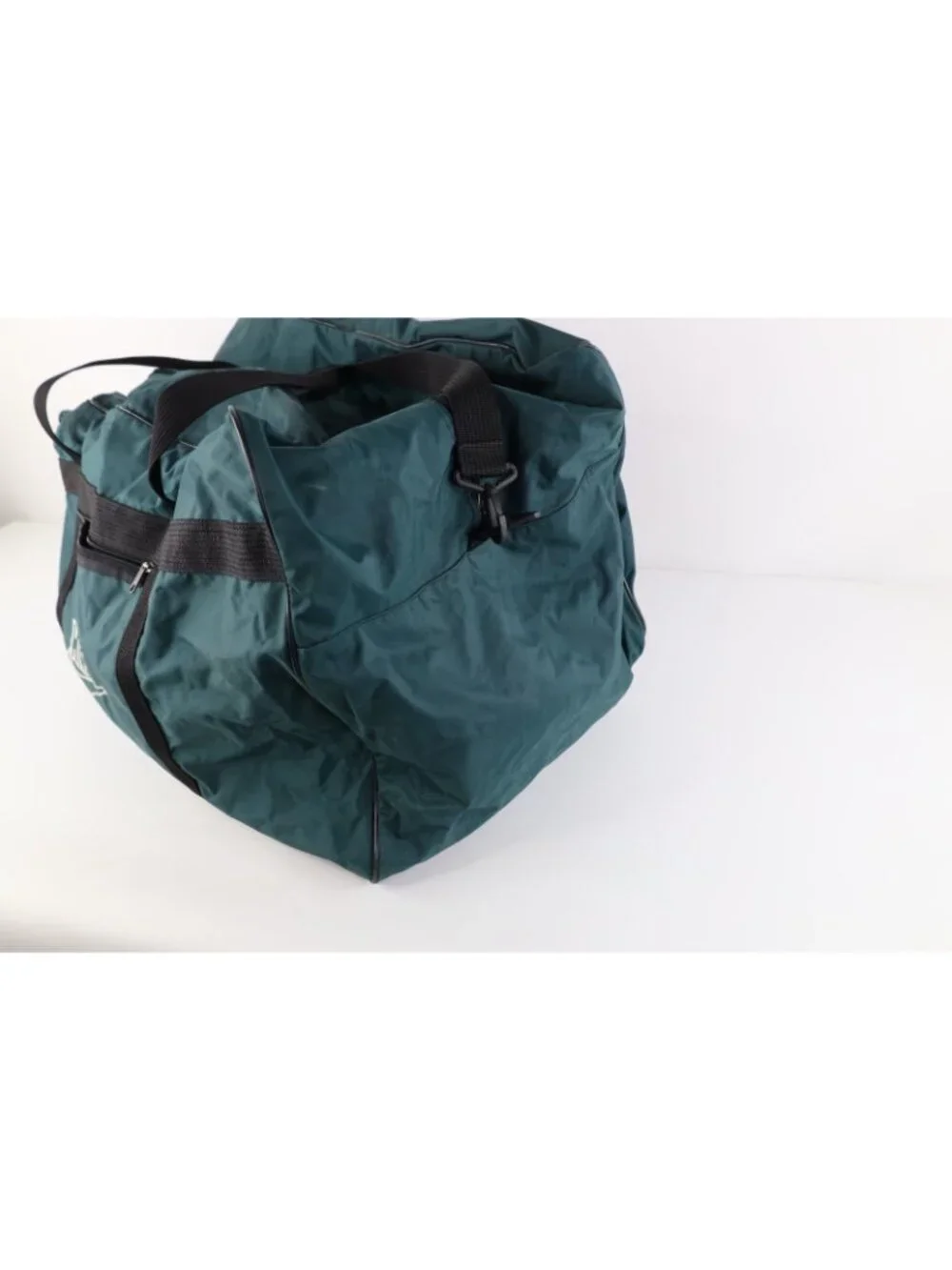 Vtg 90s Nike Travis Scott Big Swoosh Spell Out Handled Duffel Bag Green Large